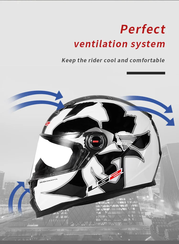 LS2 FF358 Full Face Helmet - ECE-Certified Motorcycle Helmet