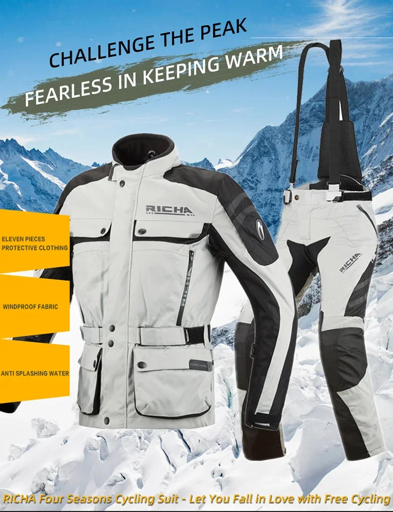 RICHA Motorcycle Jacket Pants Winter Warm Motocross Jacket For Men Women Waterproof Windproof CE Certification