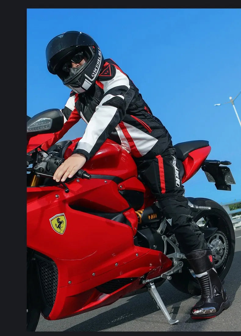 JG Wolf Motorcycle Boots - Leather Waterproof Safety Boots with Reflectors