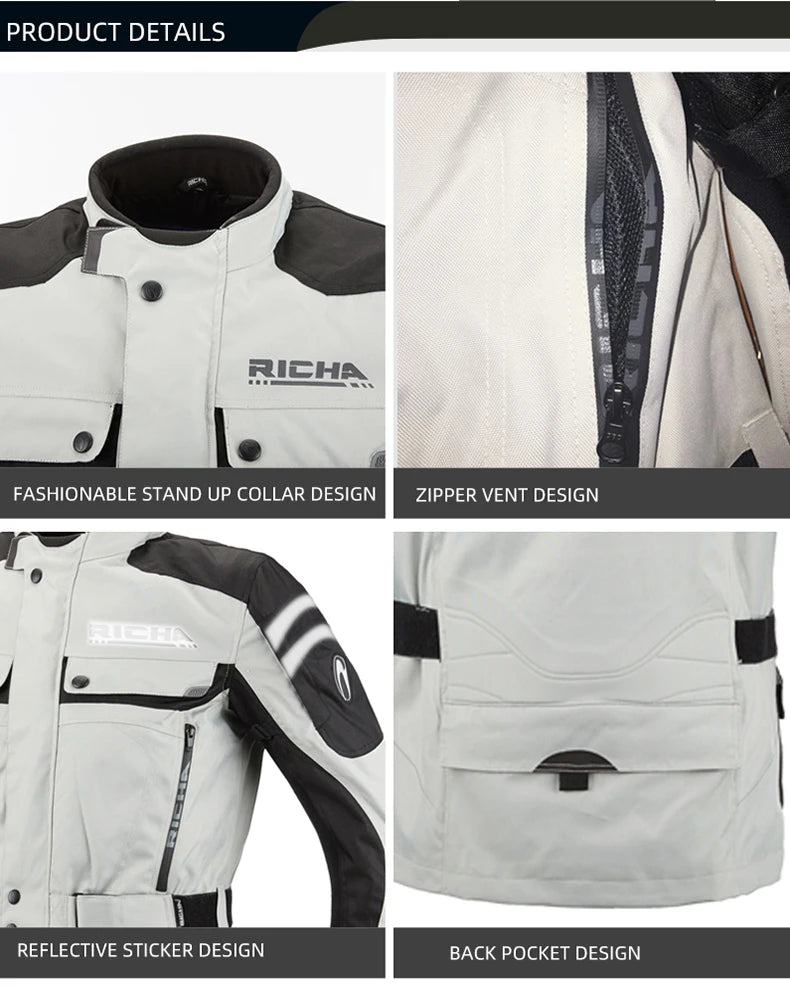 RICHA Motorcycle Jacket Pants Winter Warm Motocross Jacket For Men Women Waterproof Windproof CE Certification