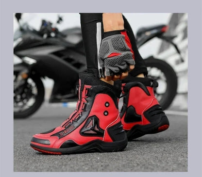 JG-Wolf Waterproof Motorcycle Boots Men Women Off-road Adventure Motorbike Boots Casual Riding Shoes Leather Motorcyclist Shoes