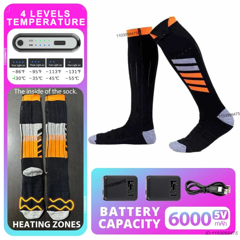 Sähkölämmitteiset Moottoripyöräsukat – 6000 mAh | LEOSOXS