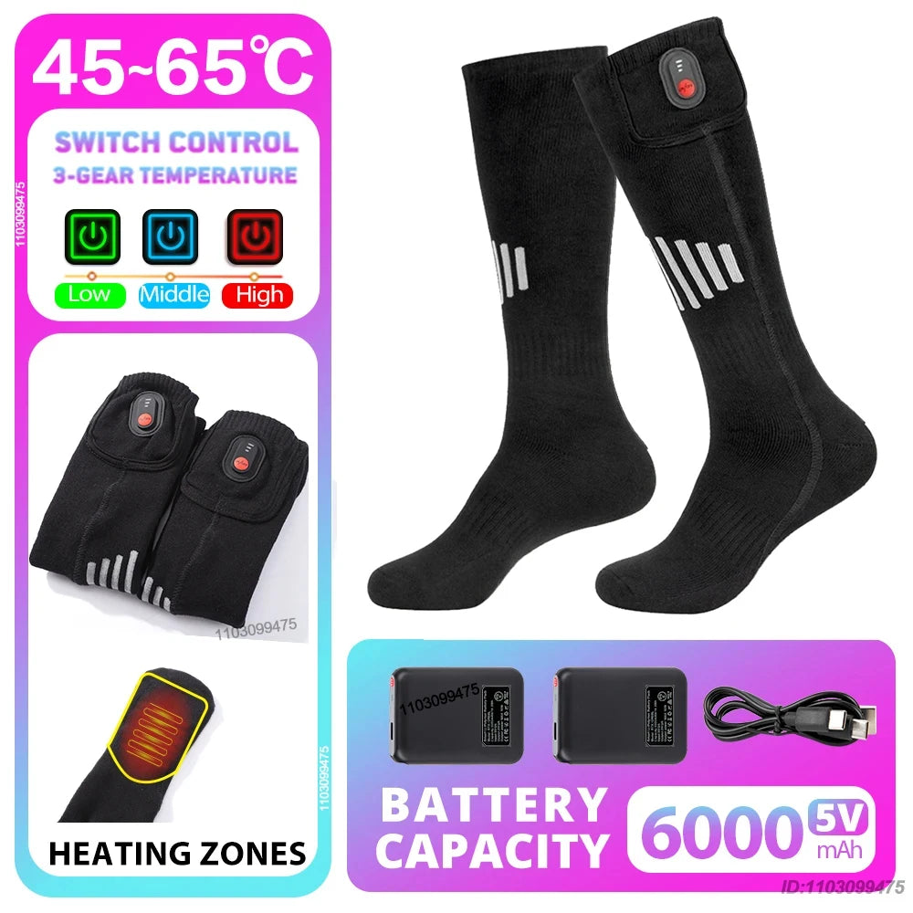 Sähkölämmitteiset Moottoripyöräsukat – 6000 mAh | LEOSOXS