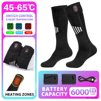 Sähkölämmitteiset Moottoripyöräsukat – 6000 mAh | LEOSOXS