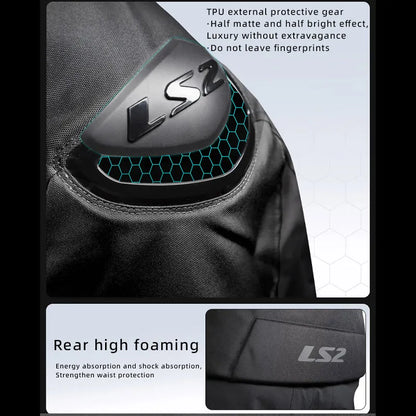 LS2 ZOOM Talvitakki - CE-Suojattu Vedenpitävä Hengittävä Moottoripyörätakki