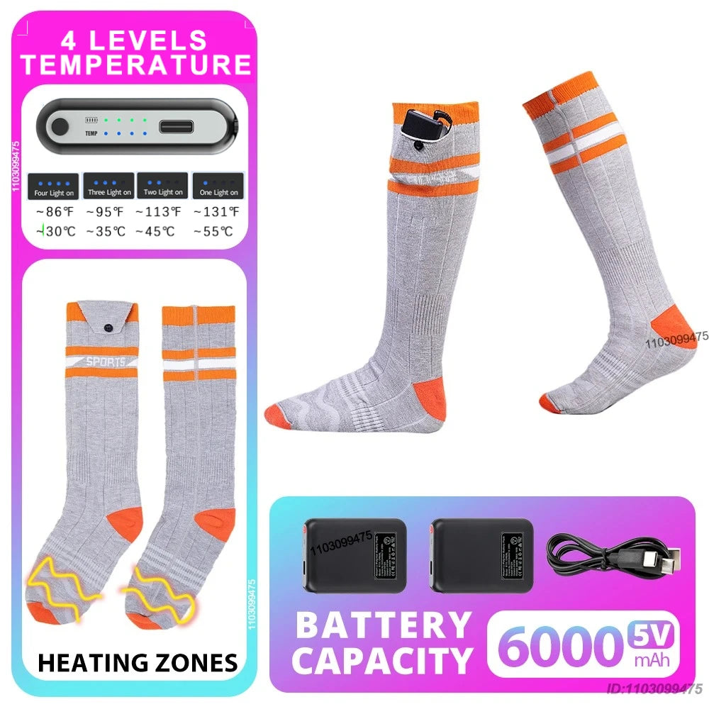 Sähkölämmitteiset Moottoripyöräsukat – 6000 mAh | LEOSOXS