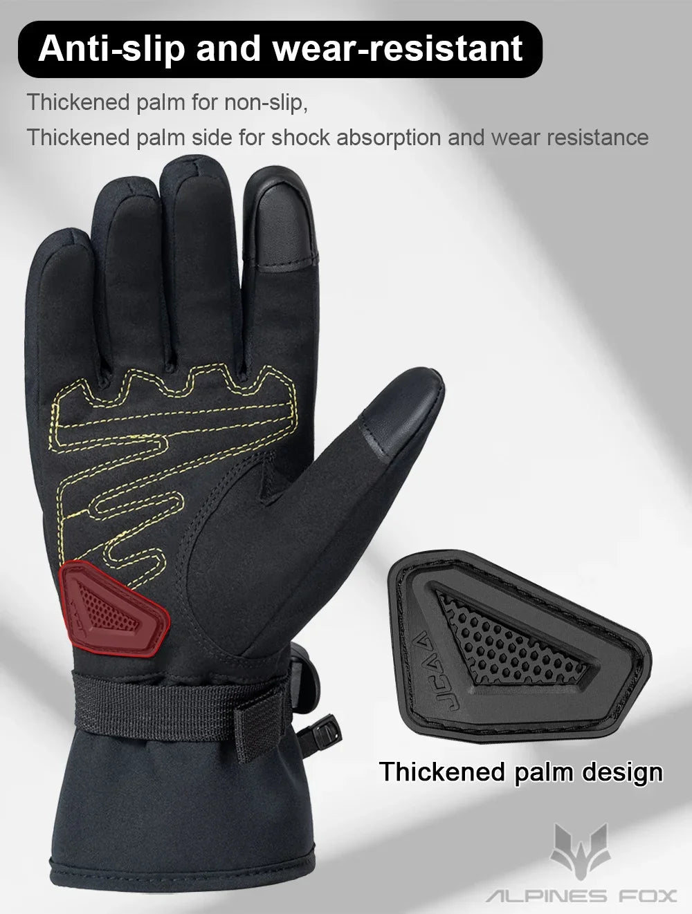 Anti-slip wear-resistant motorcycle glove with thickened palm design and shock absorption