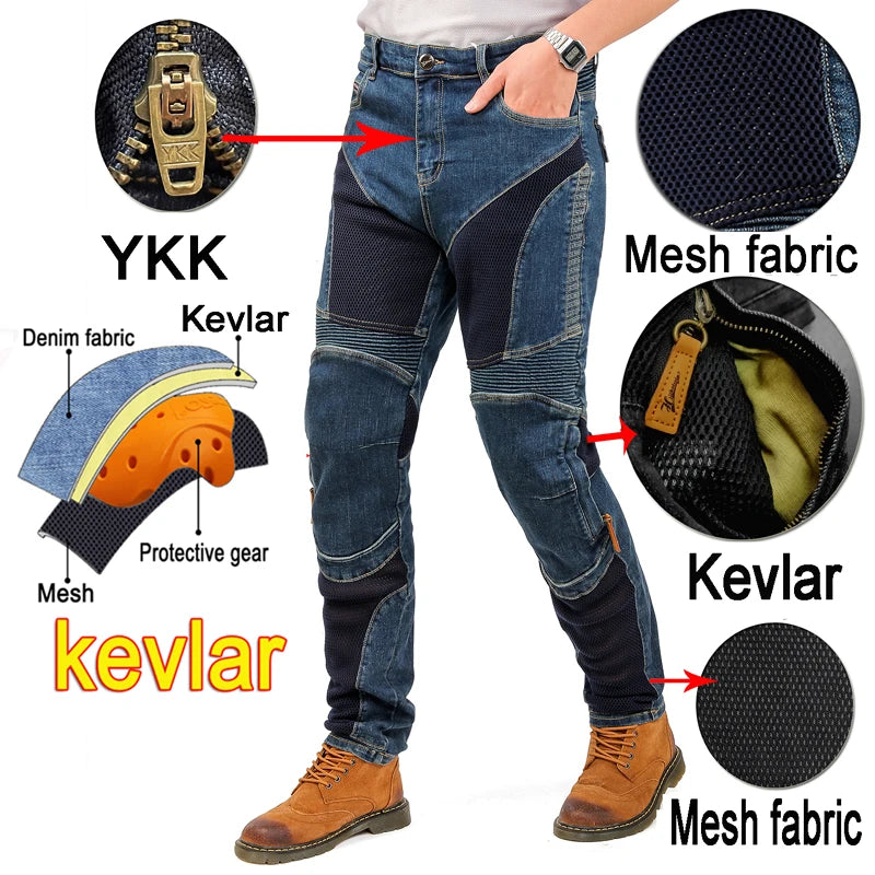 Miesten Kevlar Moottoripyöräfarkut - Hankauksenkestävät Kesäfarkut