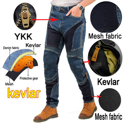 Miesten Kevlar Moottoripyöräfarkut - Hankauksenkestävät Kesäfarkut