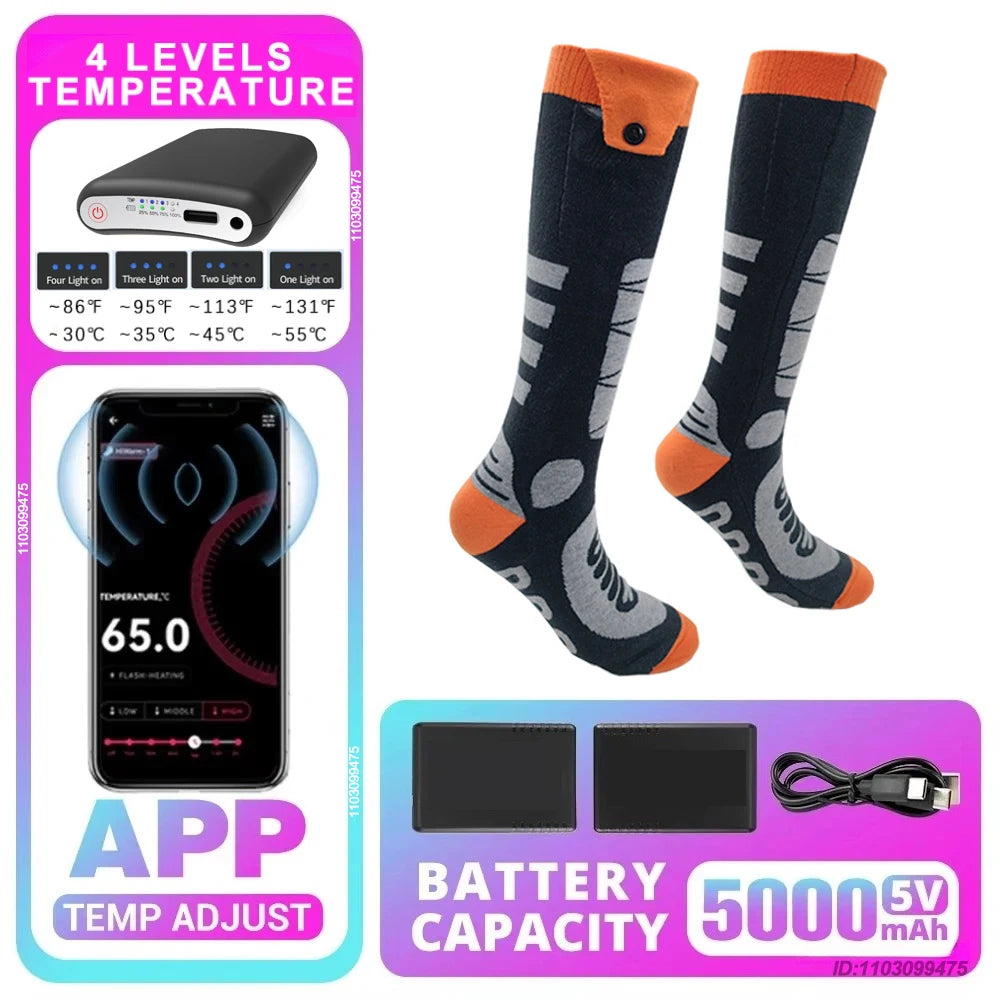 Sähkölämmitteiset Moottoripyöräsukat – 5000 mAh | LEOSOXS