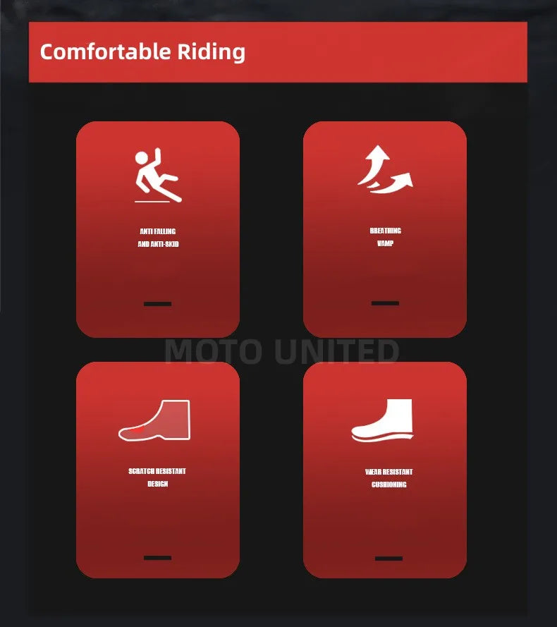 JG Wolf Motorcycle Boots - Leather Waterproof Safety Boots with Reflectors