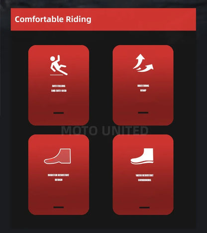 JG Wolf Motorcycle Boots - Leather Waterproof Safety Boots with Reflectors