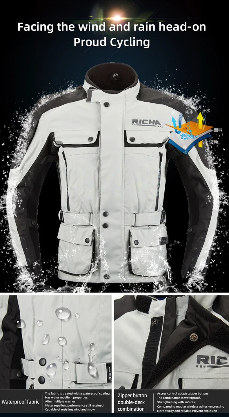 RICHA Motorcycle Jacket Pants Winter Warm Motocross Jacket For Men Women Waterproof Windproof CE Certification