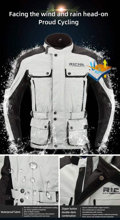 RICHA Motorcycle Jacket Pants Winter Warm Motocross Jacket For Men Women Waterproof Windproof CE Certification
