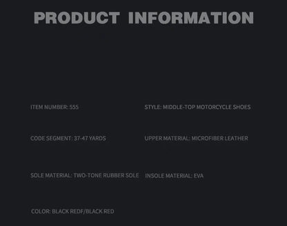 JG Wolf Motorcycle Boots - Leather Waterproof Safety Boots with Reflectors