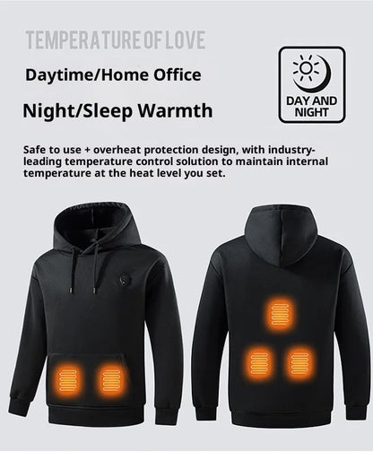 Sähkölämmitteinen Huppari – 5 lämmitysvyöhykettä, USB | COZOK