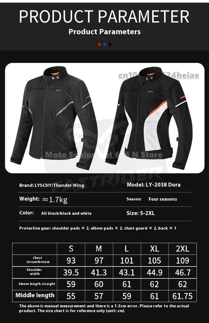 LYSCHY Women's Motorcycle Jacket - CE-Protected Designed for Women