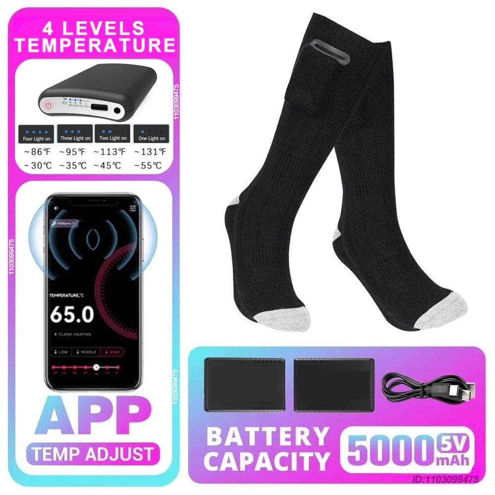 Sähkölämmitteiset Moottoripyöräsukat – 5000 mAh | LEOSOXS