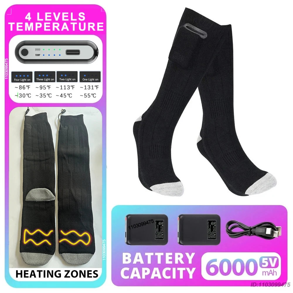 Sähkölämmitteiset Moottoripyöräsukat – 6000 mAh | LEOSOXS