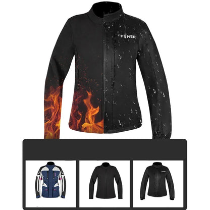 KEMIMOTO Naisten Moottoripyörätakki - CE-Suojattu 4-Vuodenajan Hengittävä Takki