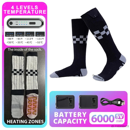 Sähkölämmitteiset Moottoripyöräsukat – 6000 mAh | LEOSOXS