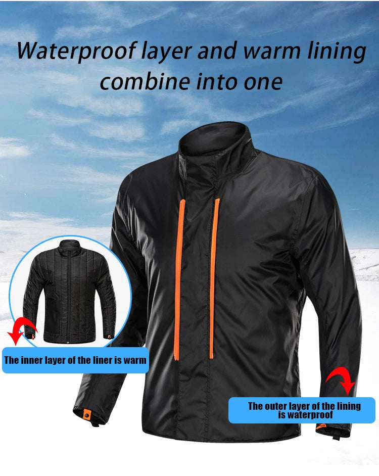 LYSCHY Talvitakki Moottoripyöräilyyn - CE-Suojattu Vedenpitävä Lämmin Ajotakki