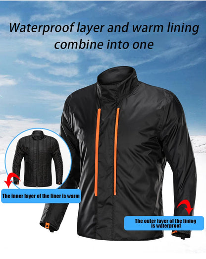 LYSCHY Talvitakki Moottoripyöräilyyn - CE-Suojattu Vedenpitävä Lämmin Ajotakki