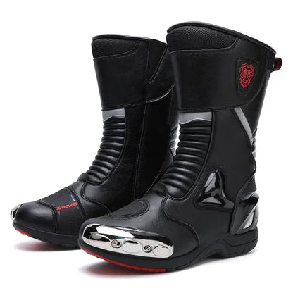 JG Wolf Motorcycle Boots - Leather Waterproof Safety Boots with Reflectors