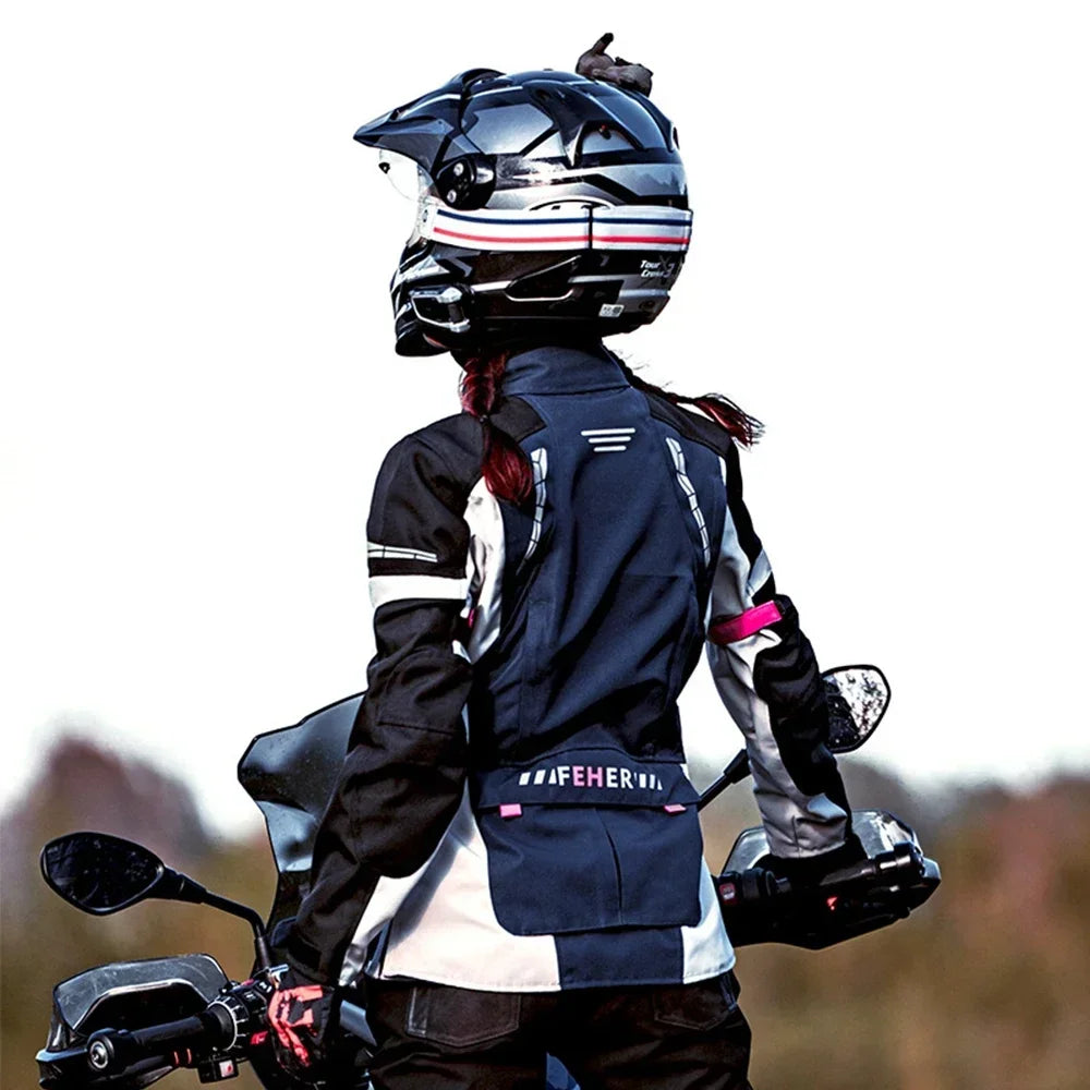 KEMIMOTO Naisten Moottoripyörätakki - CE-Suojattu 4-Vuodenajan Hengittävä Takki