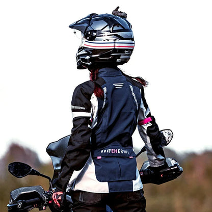 KEMIMOTO Naisten Moottoripyörätakki - CE-Suojattu 4-Vuodenajan Hengittävä Takki