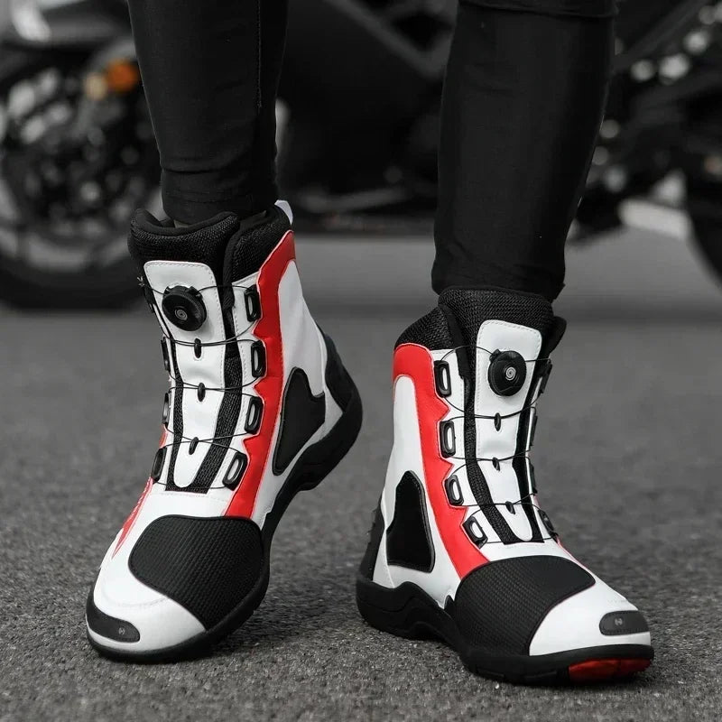 JG-Wolf Waterproof Motorcycle Boots Men Women Off-road Adventure Motorbike Boots Casual Riding Shoes Leather Motorcyclist Shoes