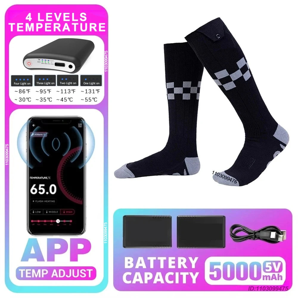 Sähkölämmitteiset Moottoripyöräsukat – 5000 mAh | LEOSOXS