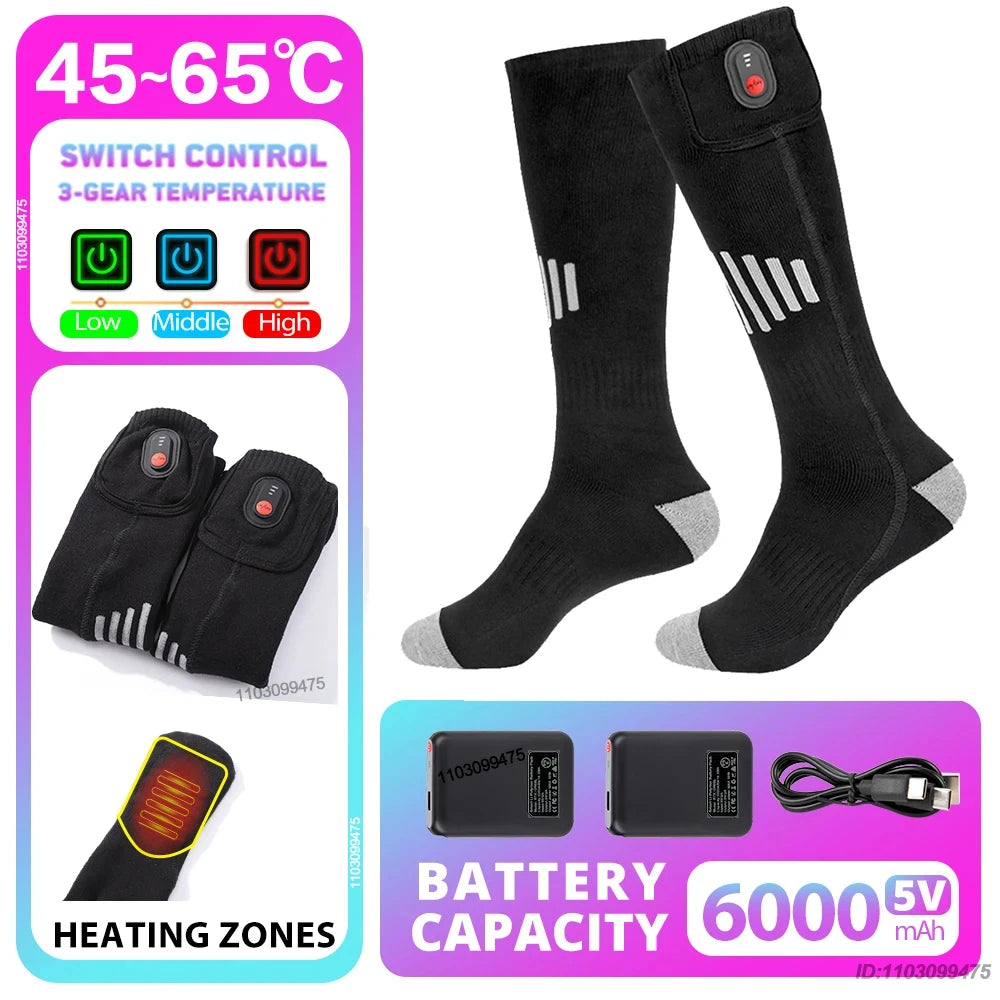 Sähkölämmitteiset Moottoripyöräsukat – 6000 mAh | LEOSOXS