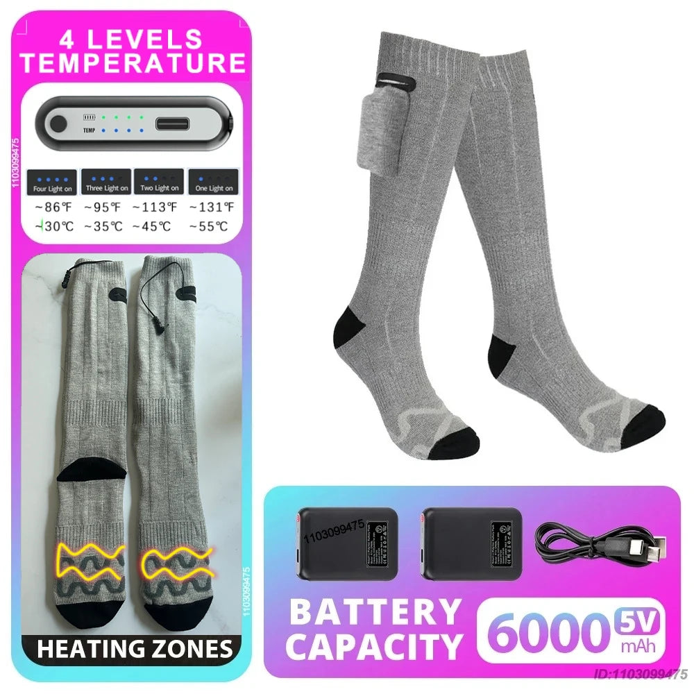 Sähkölämmitteiset Moottoripyöräsukat – 6000 mAh | LEOSOXS