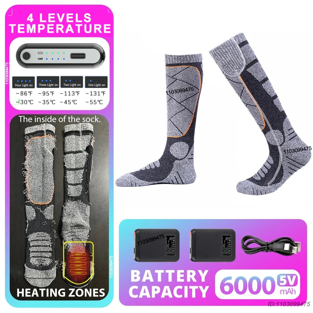 Sähkölämmitteiset Moottoripyöräsukat – 6000 mAh | LEOSOXS