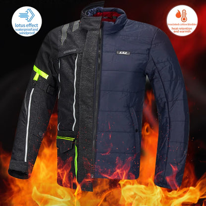 LS2 Unisex Moottoripyörätakki - CE-Suojattu Vedenpitävä Talvitakki