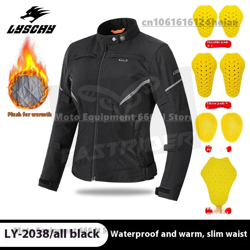 LYSCHY Women's Motorcycle Jacket - CE-Protected Designed for Women