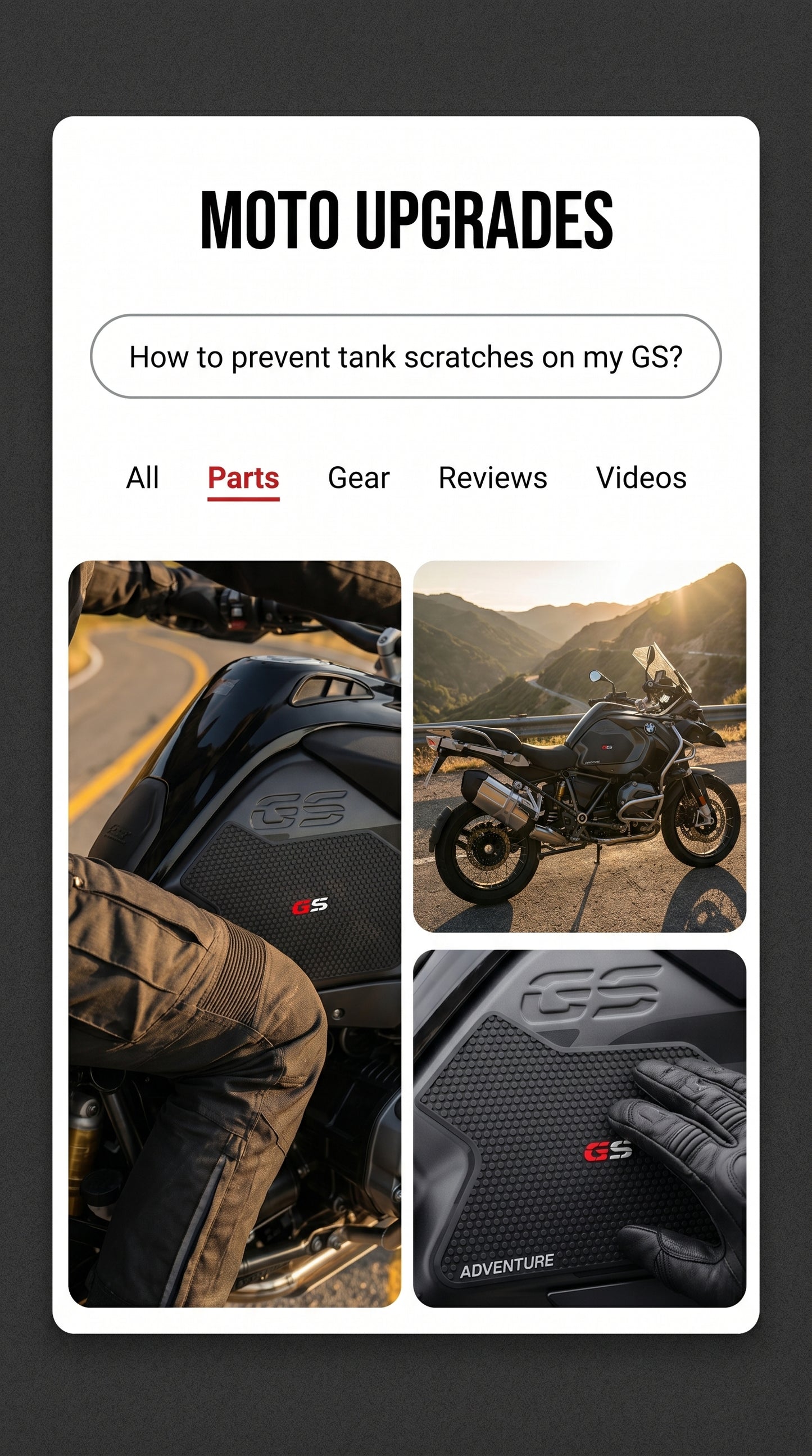 BMW R1200 GS/ 1250 tank pad stickers for models 2013-2021