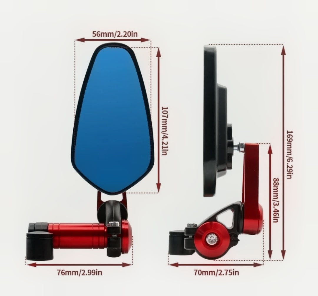 CNC Stealth Motorcycle Mirrors (Anti-dazzle)